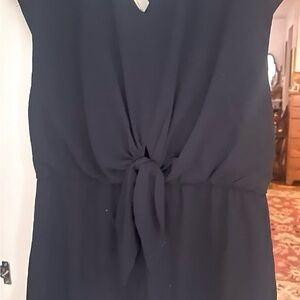 She + Sky Elegant Black Backless front tie jumpsuit